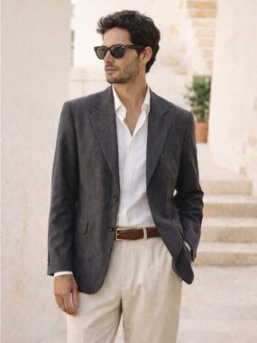 Ermenegildo Zegna x Baumler Pinstripe Silk Wool Blazer 54 XL